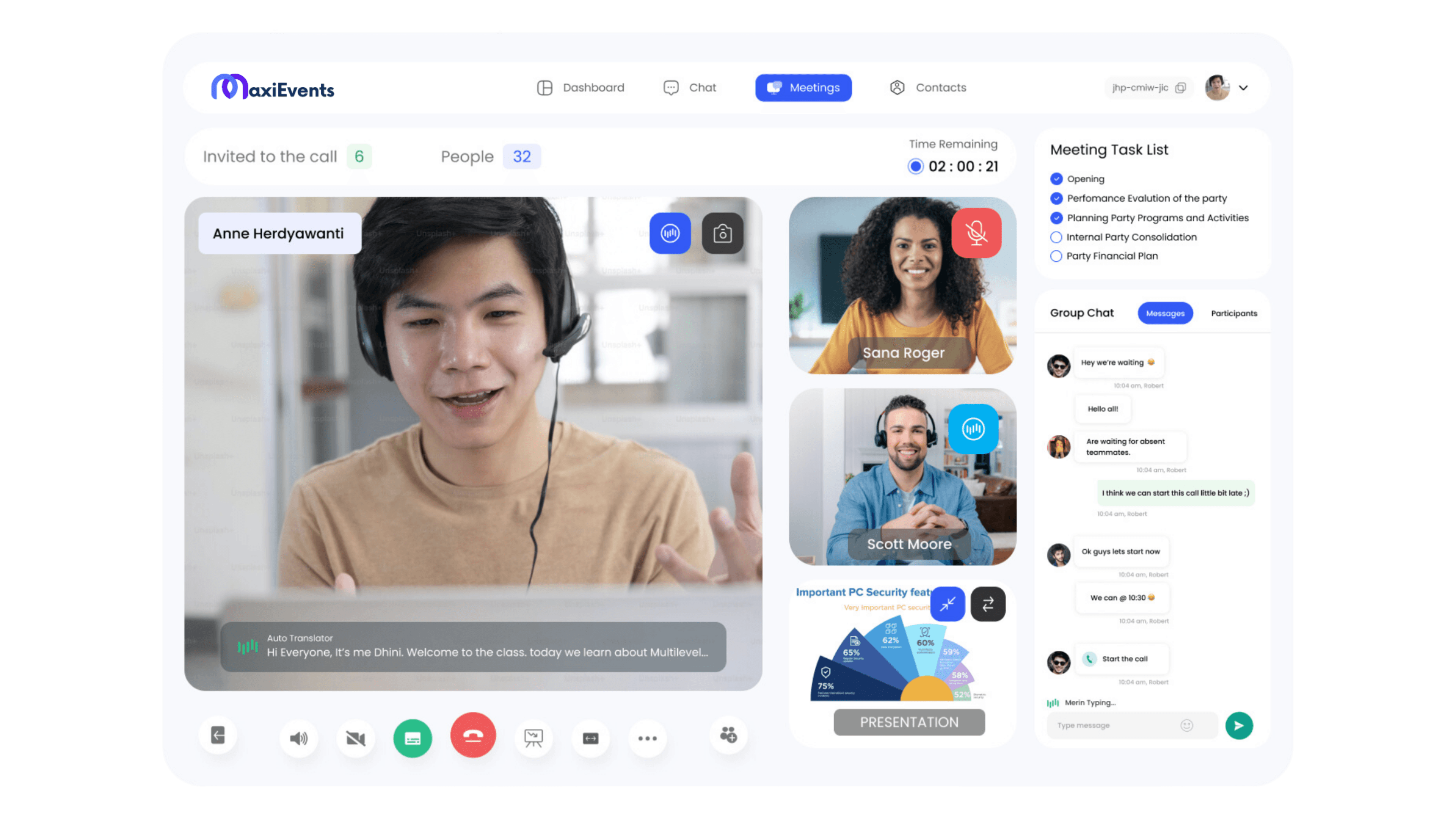 MaxiEvents Platform Interface